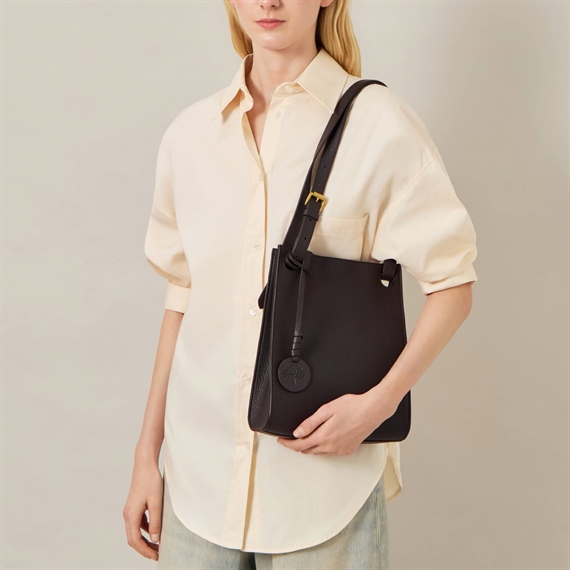 Mulberry Mini Soft Tote Ebony Heavy Grain